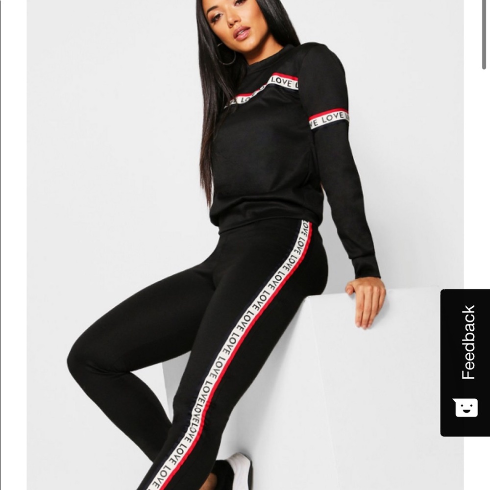 Love tape trim jogger set